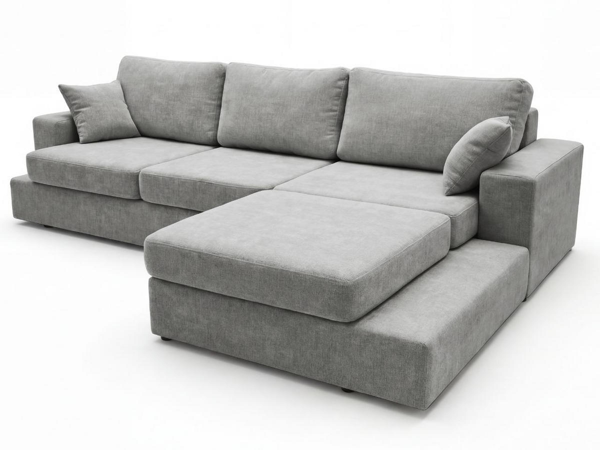 ECKSOFA Nesto Grau Rechts - Grau, Holz/Textil (165/260cm) - Graingold