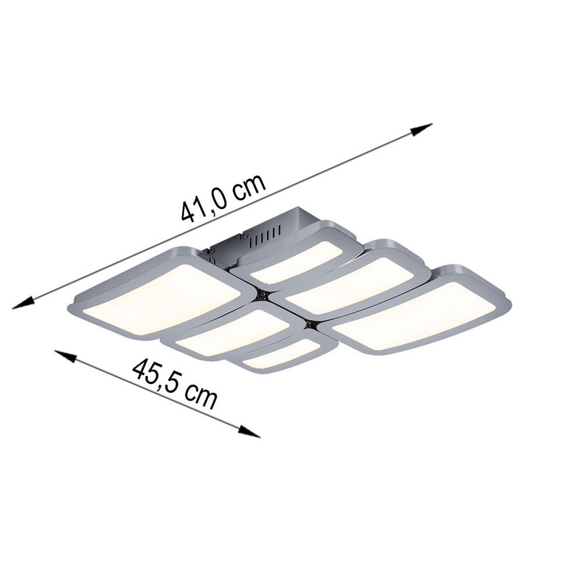 LED DECKENLEUCHTE Chrom Silber - Silberfarben, Metall (45.5/41/7.1cm) - Wofi