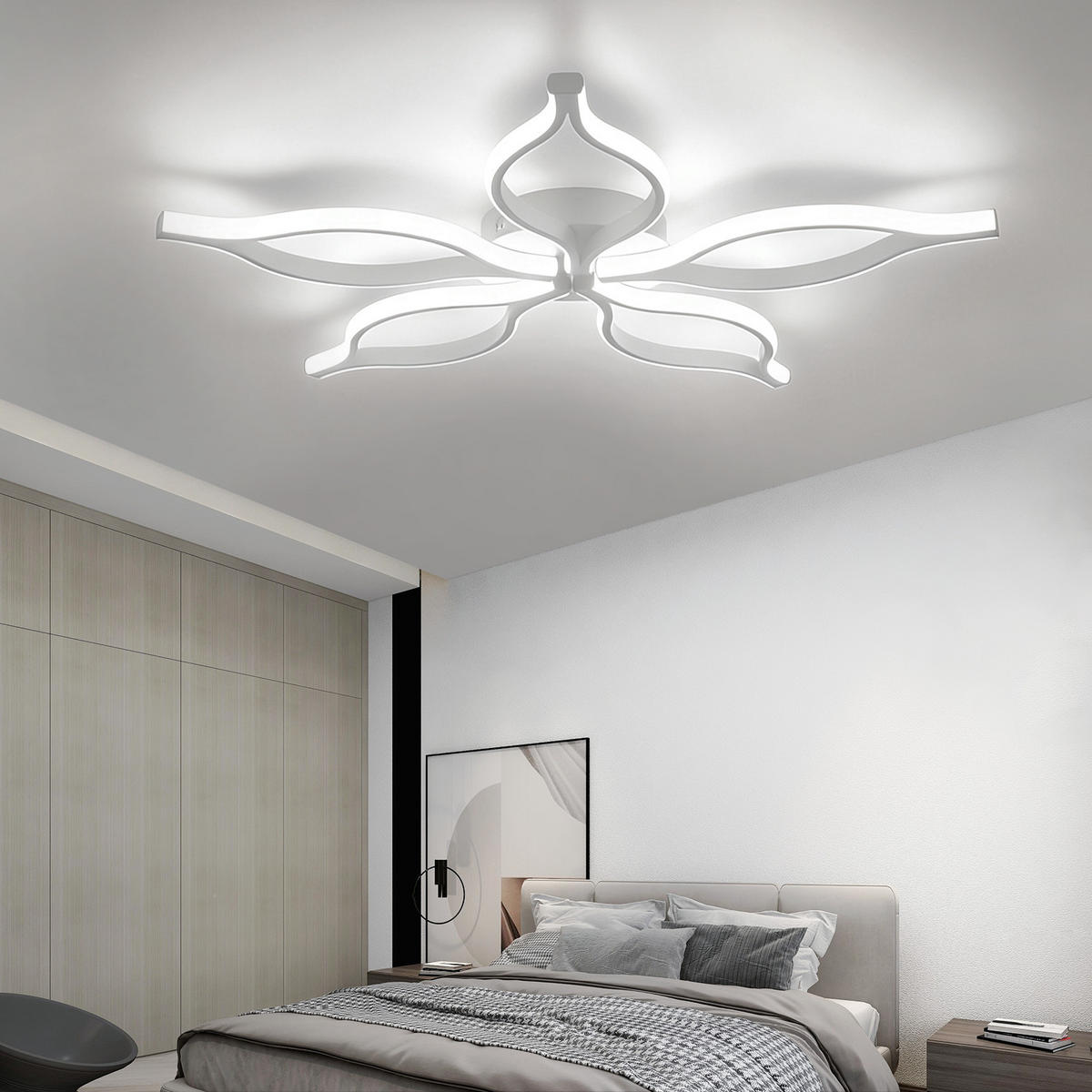 LED DECKENLEUCHTE Ielwynne 80/38/6 cm - Weiß, Metall (80/38/6cm) - ZMH