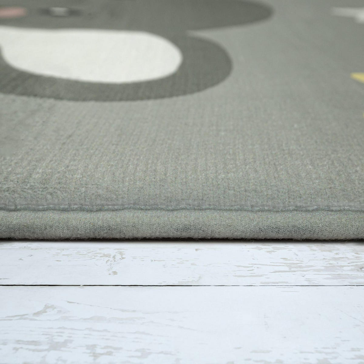 KINDERTEPPICH waschmaschinenwaschbar Tiere auf Wolken Kinderzimmer schmutzabweisend Grau Rechteckig 80x150 - Grau, Textil (80/150cm) - KADIMA DESIGN