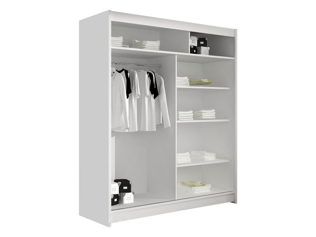 SCHWEBETÜRENSCHRANK Westa II, mit RGB LED Beleuchtung - Kaschmir/Silberfarben, Holzwerkstoff/Metall (150/200/58cm) - MIRJAN24