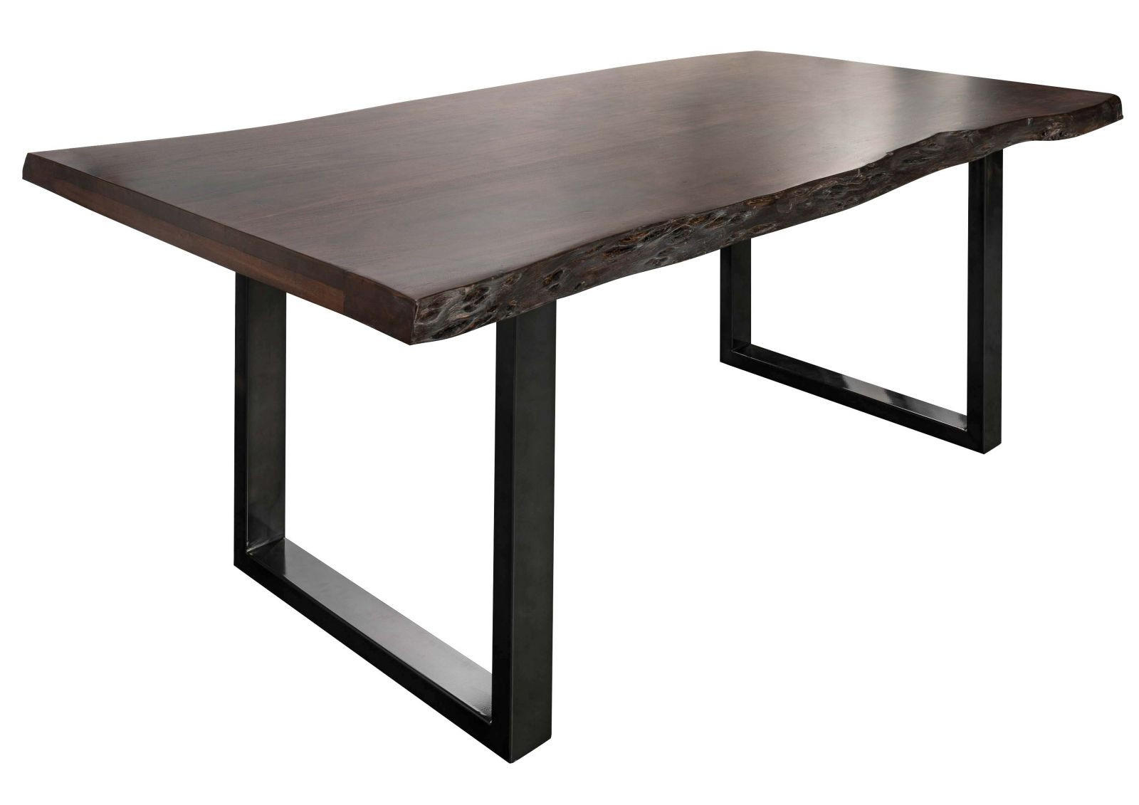 BAUMTISCH Akazie 220x100x77 braun lackiert / U-Beine anthrazit glänzend FREEFORM 5 - Anthrazit/Braun, Holz (220/100/77cm) - Massivmoebel24