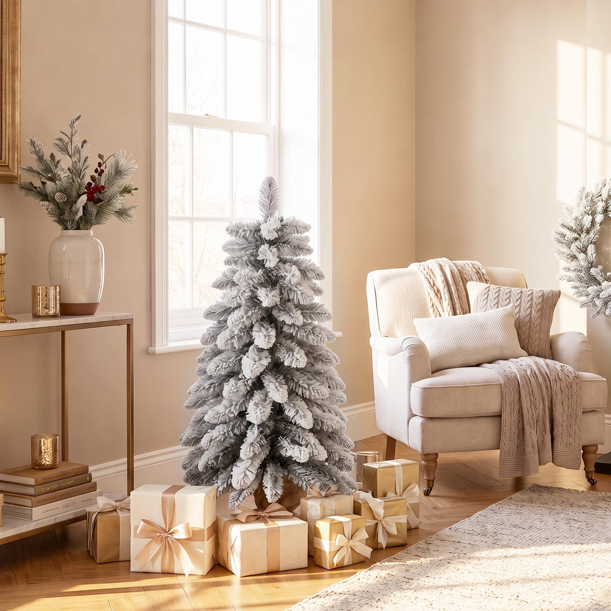 WEIHNACHTSBÄUME Weiß 46.0/46.0/90.0cm - Weiß, Kunststoff (90cm)