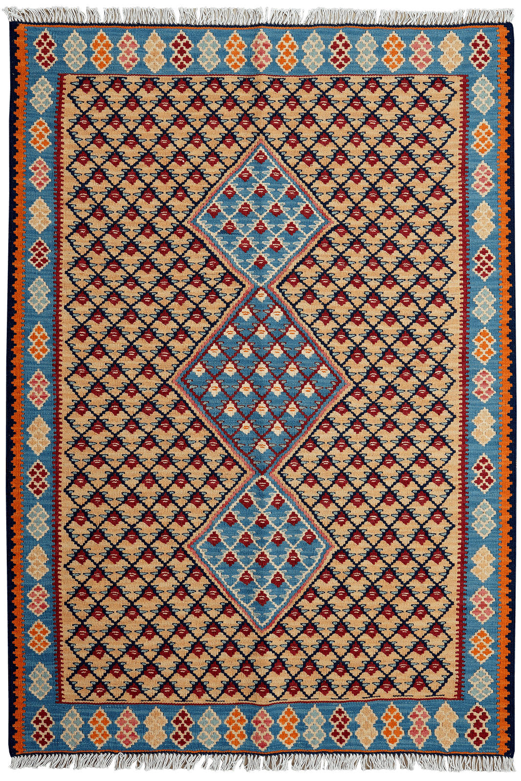 Looma Kelim-Teppich Beige 104x151 cm