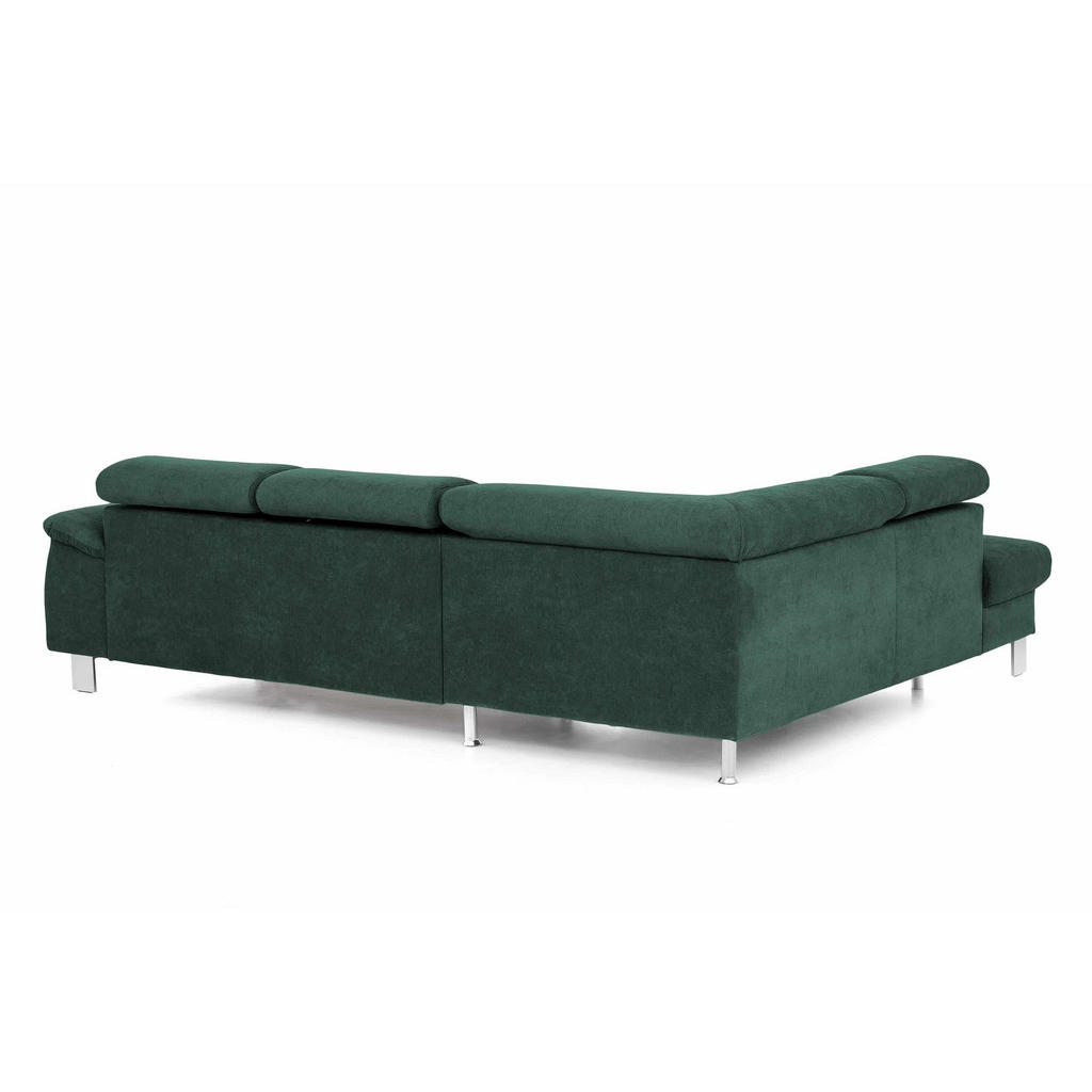 Thumbnail - Cotta Ecksofa, Grün, Textil, Echtholz,Buche, 5-Sitzer, Füllung: Taschenfederkern,Taschenfederkern, Ottomane links,L-Form...
