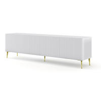 TV LOWBOARD Weiß, Weiß, Gold 200/56/42 - Weiß, Holzwerkstoff (200/56/42cm) - RAUMHIRSCH FURNITURE