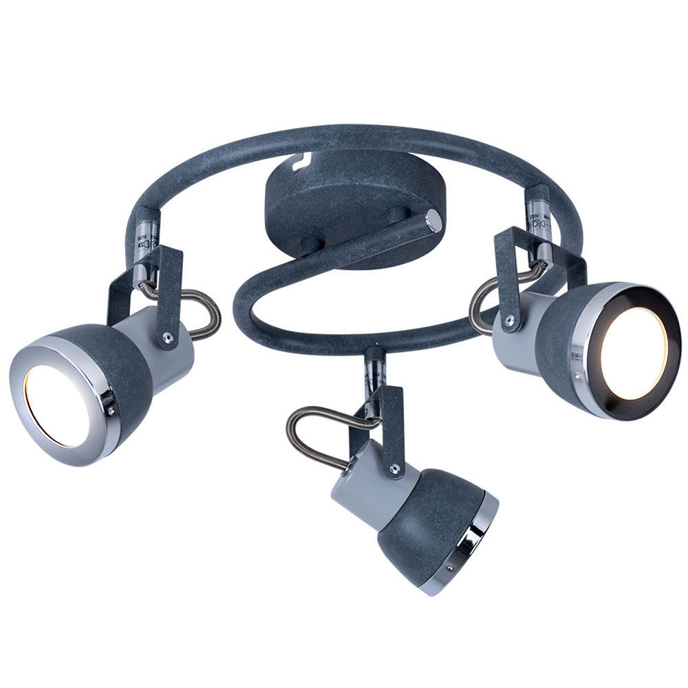 LED DECKENLEUCHTE Spotleuchte Metall Steingrau - Grau, Metall (25.5/25.5/16cm) - Globo Lighting