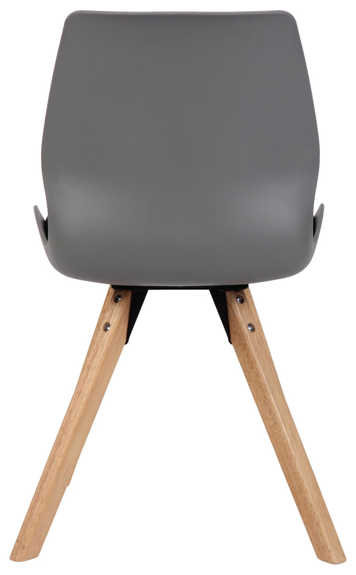 STUHL 2er Set Kunststoff grau - Eukalyptusholzfarben/Grau, Holz/Kunststoff (48/87/58cm) - CLP