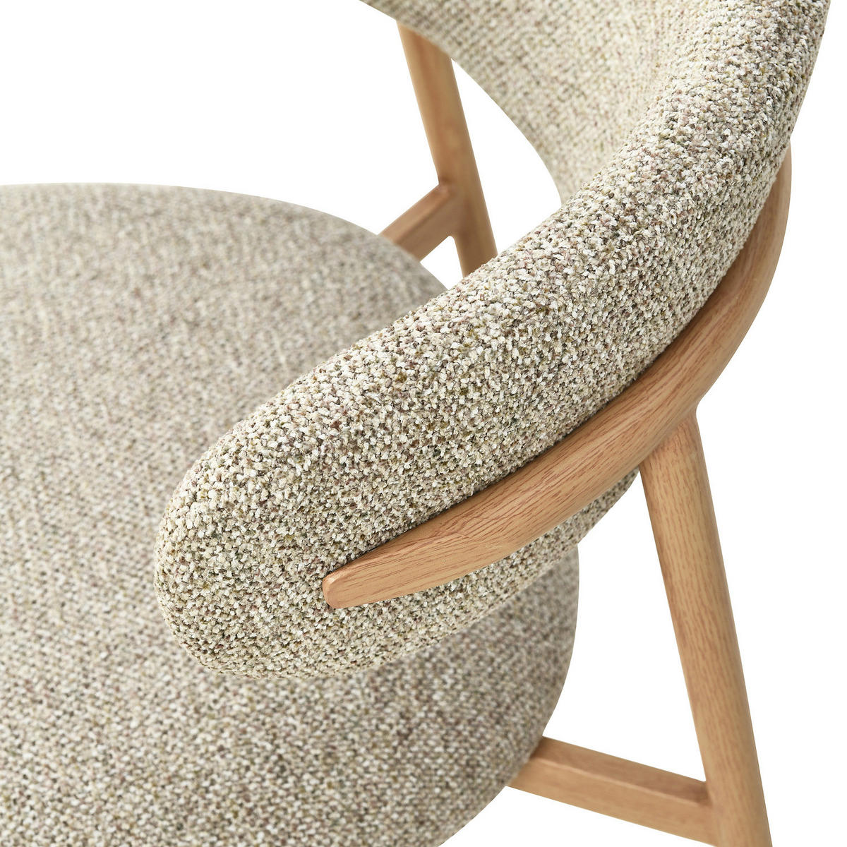 POLSTERSTUHL - 2er-Set - Strukturstoff / Edelstahl - Beige, Textil/Metall (55/80/57cm) - home24