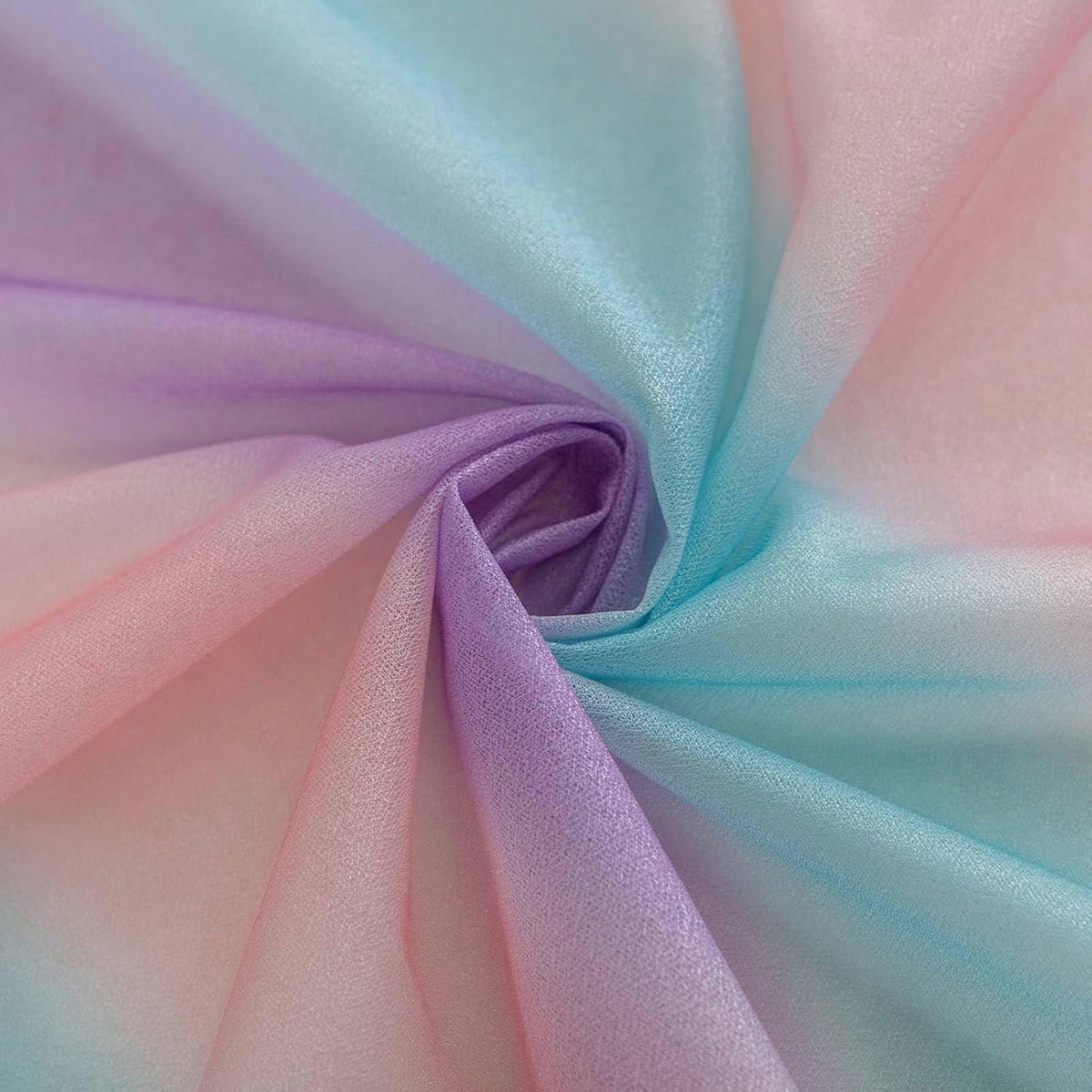 TISCHLÄUFER Chiffon Regenbogen 70 x 300 cm - Multicolor, Textil (300/70/1.5cm)