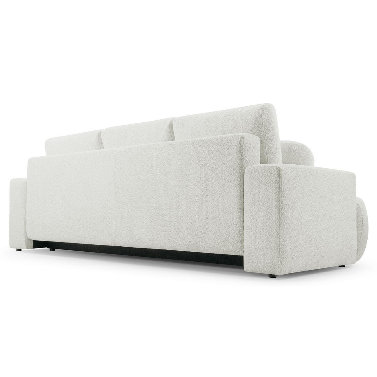 3-SITZER SOFA Barletto Hellbeige Bouclé - Ecru/Schwarz, Holz/Textil (248/94/110cm) - Selsey