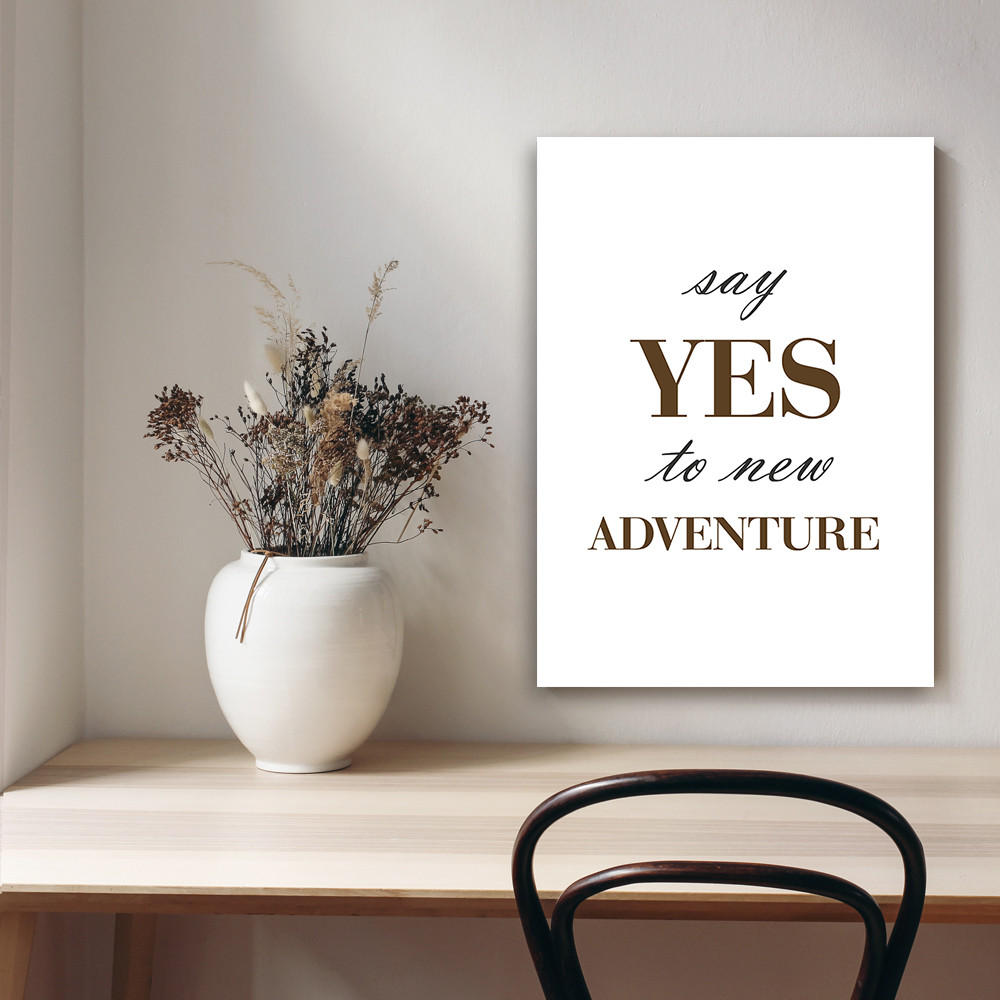 WANDBILD beschriftung say yes - Schwarz, Textil (40/60cm) - Feeby