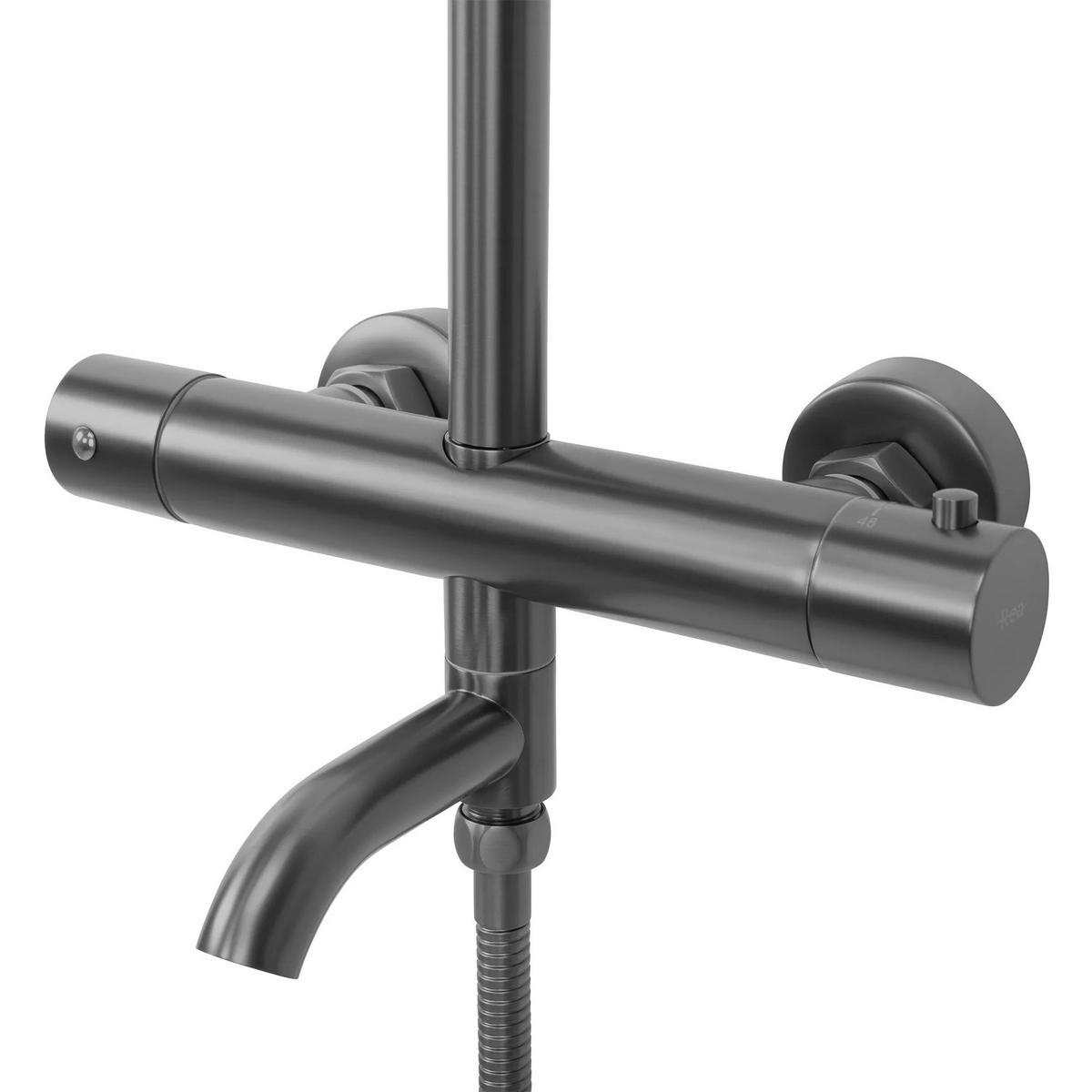 THERMOSTAT Duschset Rea Lungo Titan - Titanfarben, Metall (26.5/117/34.5cm) - REA