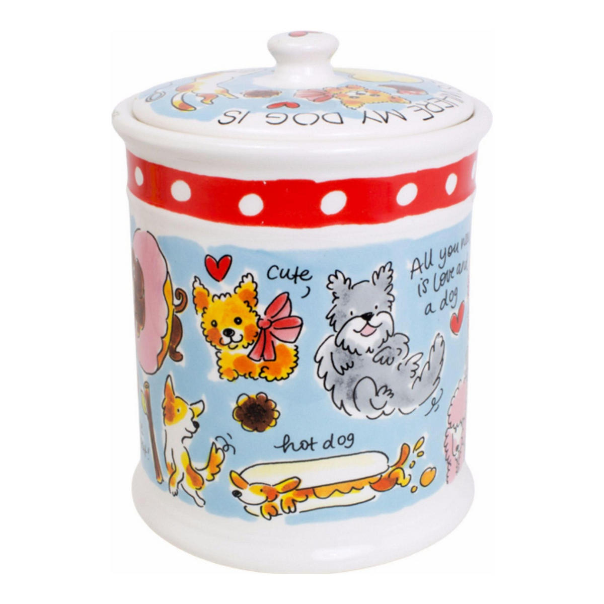 VORRATSDOSE Zuhause ist da, wo mein Hund ist in Bunt - 22,5cm - Multicolor, Keramik (16/22/16cm) - Blond Amsterdam