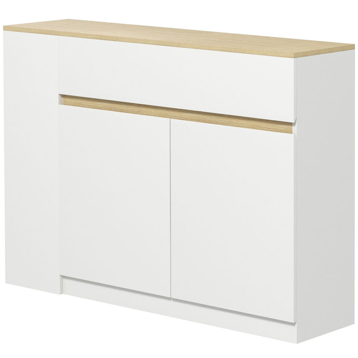 SIDEBOARD Weiß/Holzfarben, 110/29,5/82 cm - Weiß, Holz (110/82/29.5cm) - PANGIVO