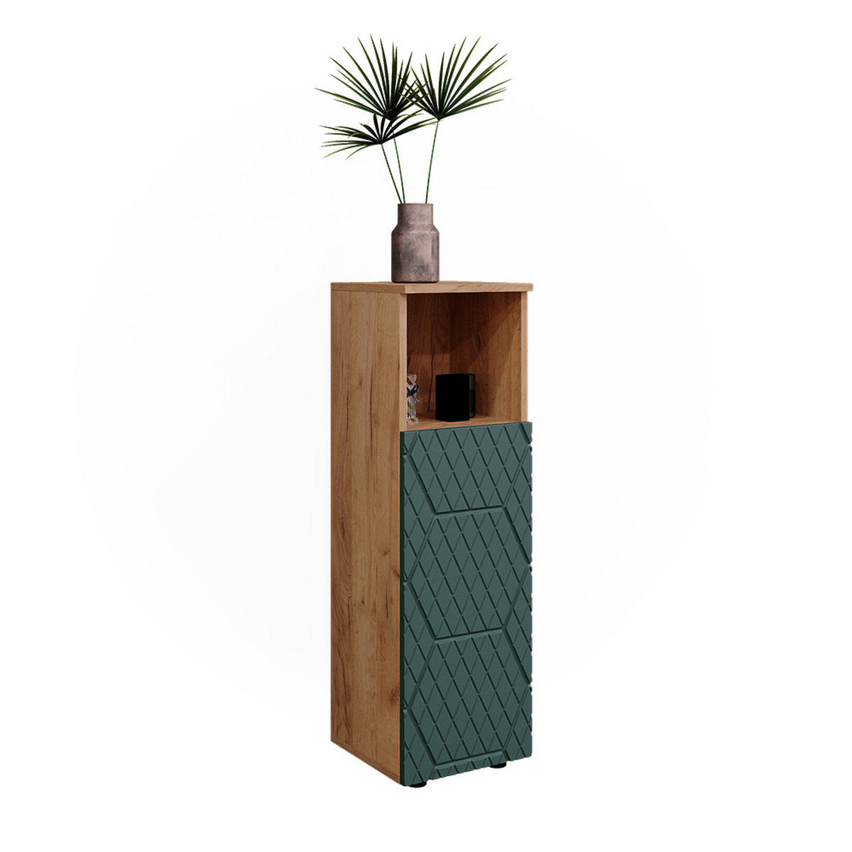MIDISCHRANK Irma Goldkraft Eiche 30 x 95 cm - Grün, Holzwerkstoff (30/95/30cm) - Vicco