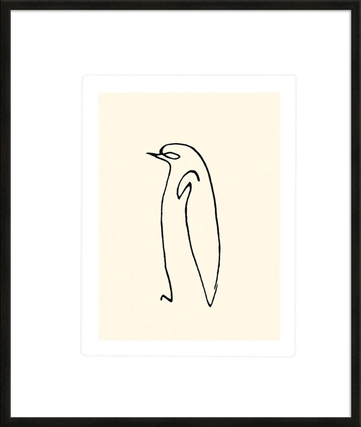 BILD gerahmt 53x63 cm Pablo Picasso „Pinguin“ - Weiß, Holz (53/63cm) - artissimo