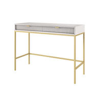 SCHMINKTISCH Nova Grau, Golden Beine, Konsoletisch mit Schubladen - Goldfarben/Grau, Holzwerkstoff/Metall (50/104/78cm) - Bettso