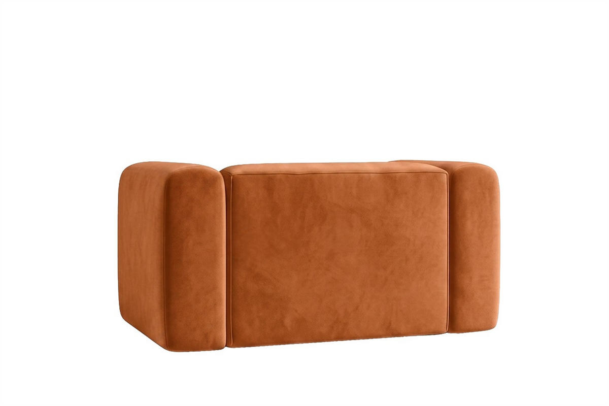 WOHNZIMMERSESSEL Aus Velvet-Stoff Bluvel, Zimtfarbe, GRETA - Orange, Holz (137/70/89cm) - Kaiser Möbel
