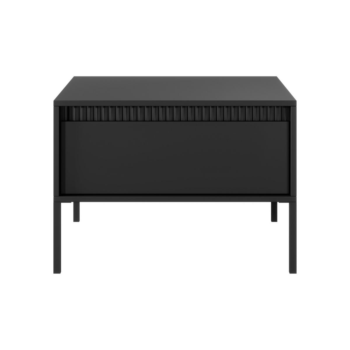 COUCHTISCH SELBU STO1 Reliefierte Fronten aus MDF-Platte Schwarz Schwarz - Schwarz, Holzwerkstoff (68/68/49cm) - Komodee