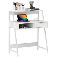 SEKRETÄR SCHREIBTISCH Weiß mit Schublade und Regal 80/50/100 cm - Weiß, Holzwerkstoff (50/80/100cm) - PANGIVO