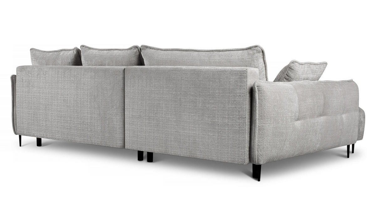 ECKSOFA Oblivio Grau Chenille - Schwarz/Grau, Textil/Metall (285/200cm) - Selsey