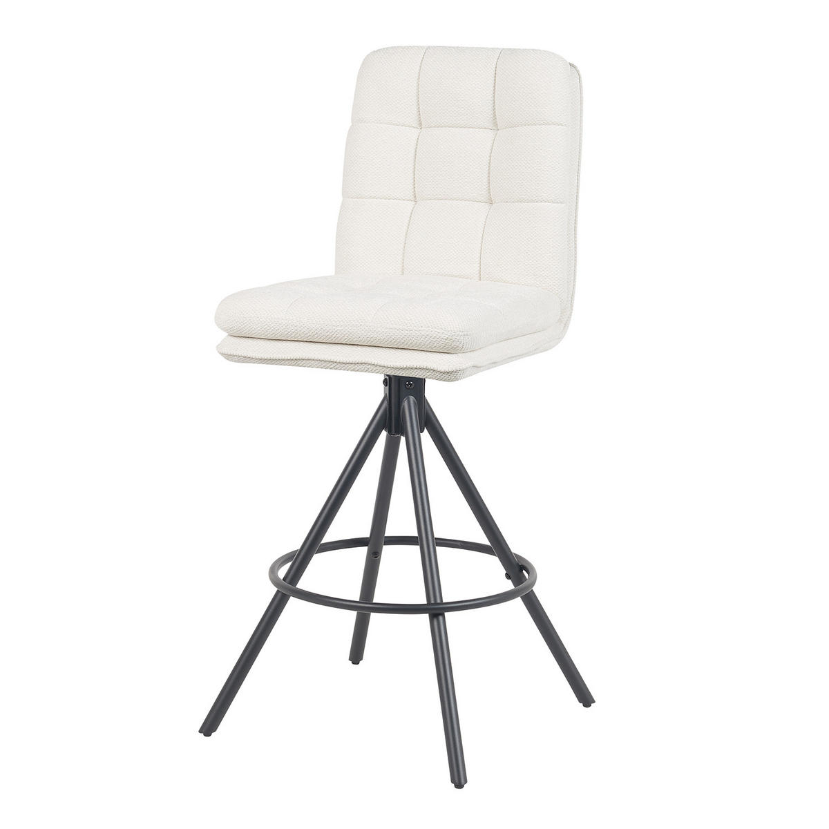 BARHOCKER Tayo - Creme/Schwarz, Textil/Metall (46/106/57cm) - DUBI Möbel
