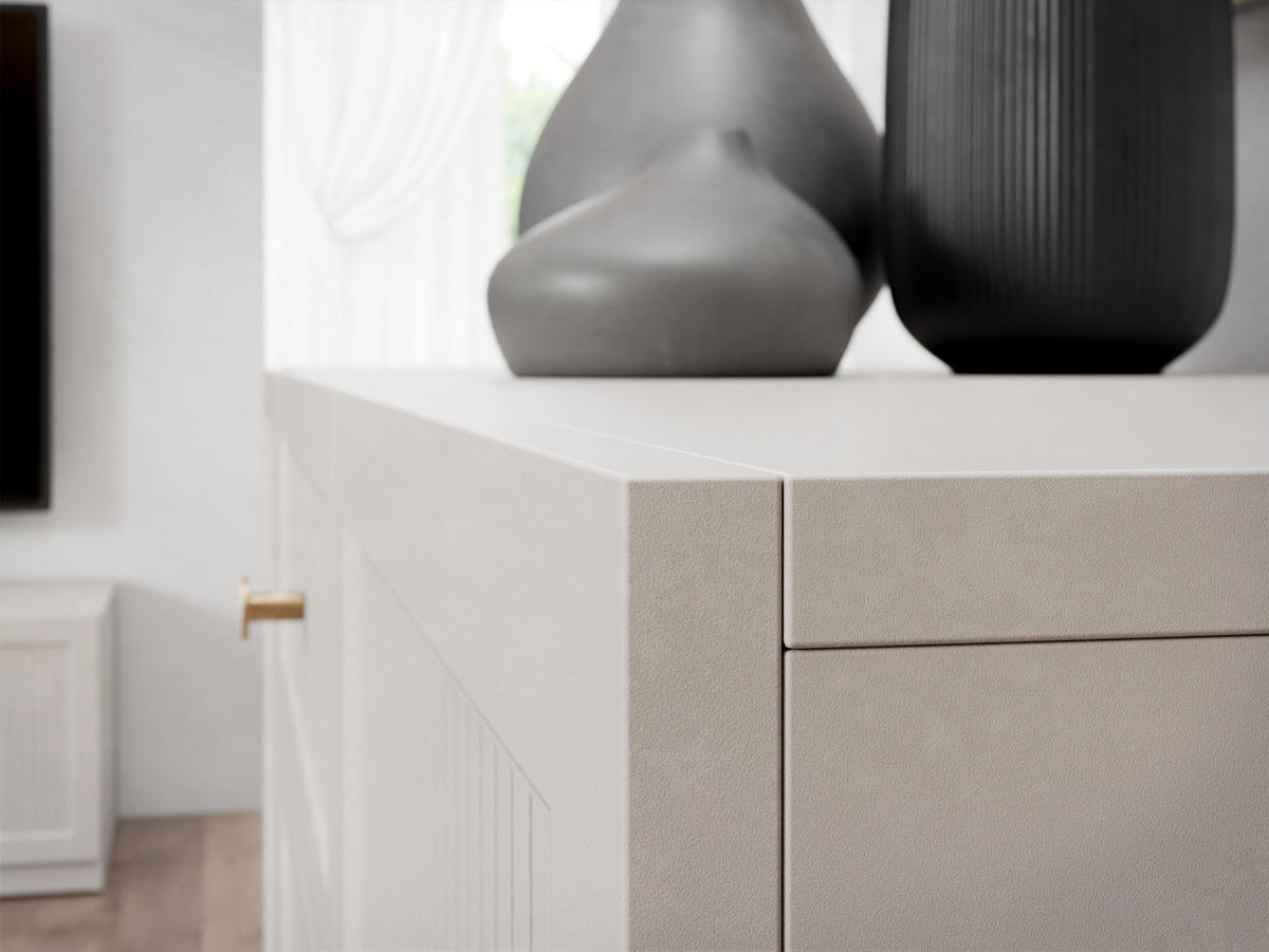SIDEBOARD Ferena 2D4SZ - Kaschmir/Goldfarben, Holzwerkstoff/Kunststoff (150/92/49cm) - MIRJAN24