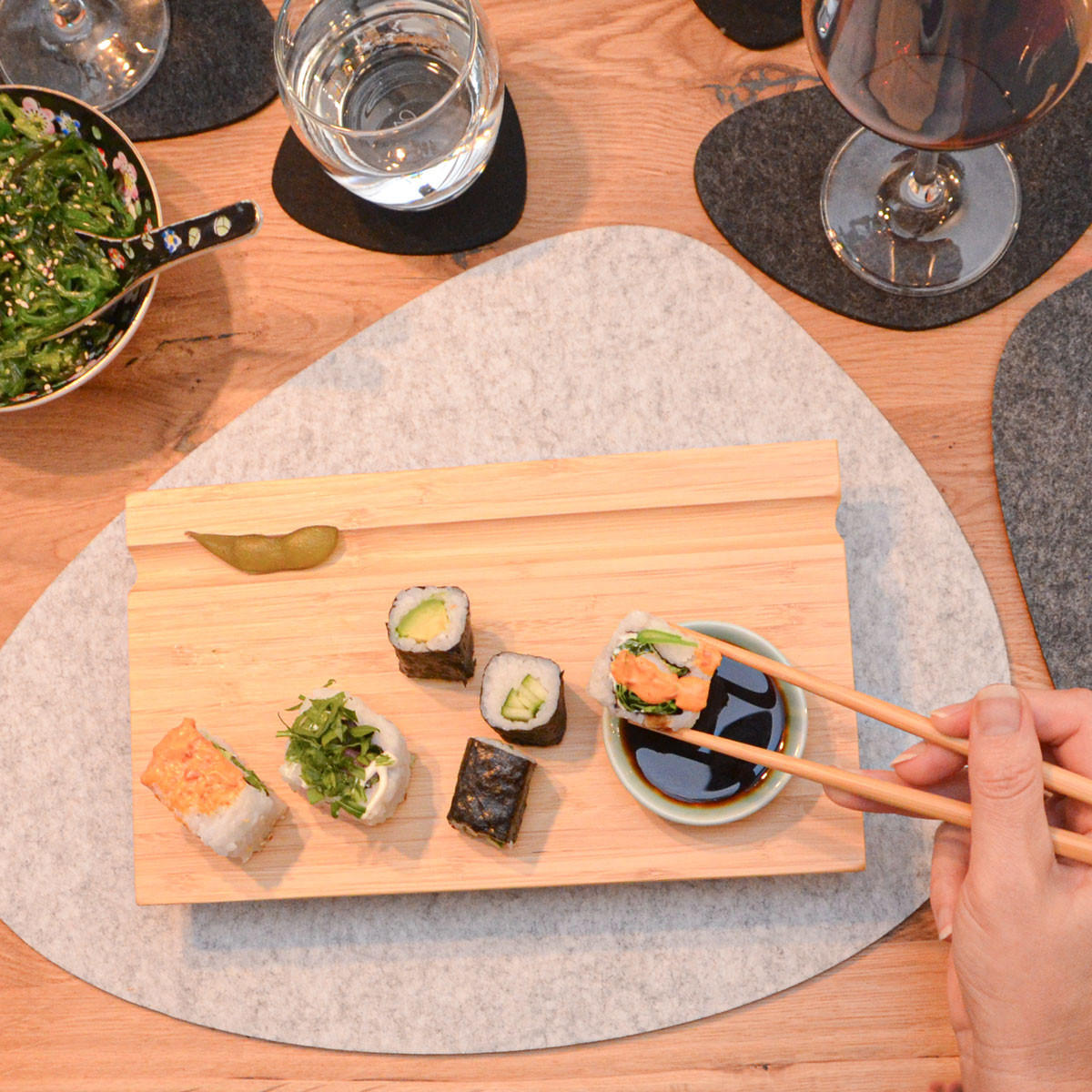 SUSHIBRETT 16/27/4 cm, Bambus - Braun, Holz (16/27cm) - Dunedesign