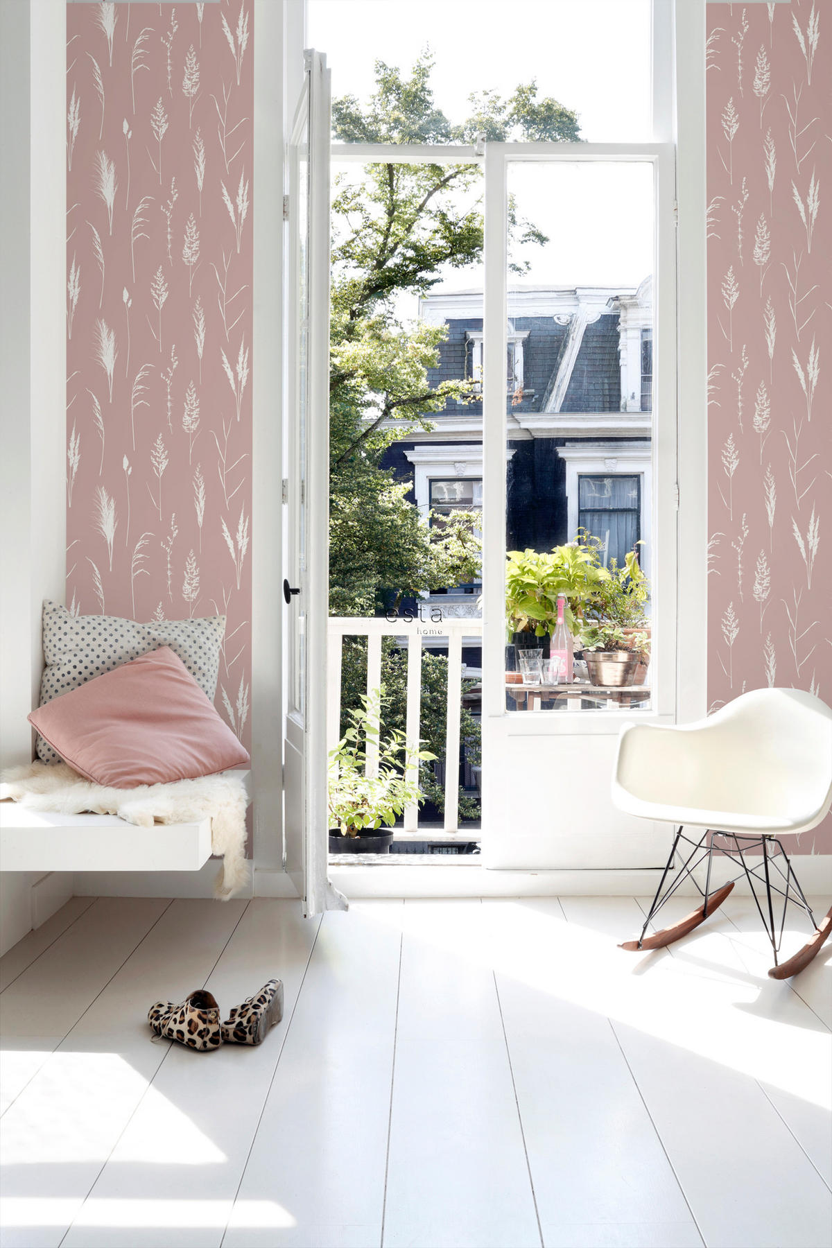 TAPETE Pampasgras 50 x 900 cm - Pink, Papier (50/900cm) - ESTAhome