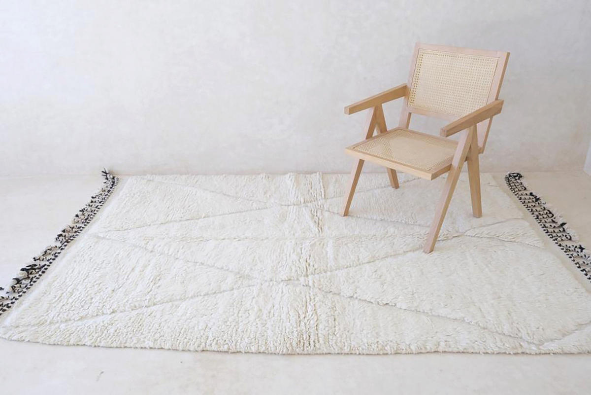 BERBERTEPPICH aus Marokko aus reiner Wolle 200x 300 cm - Beige, Naturmaterialien (200/300cm) - AFK Living