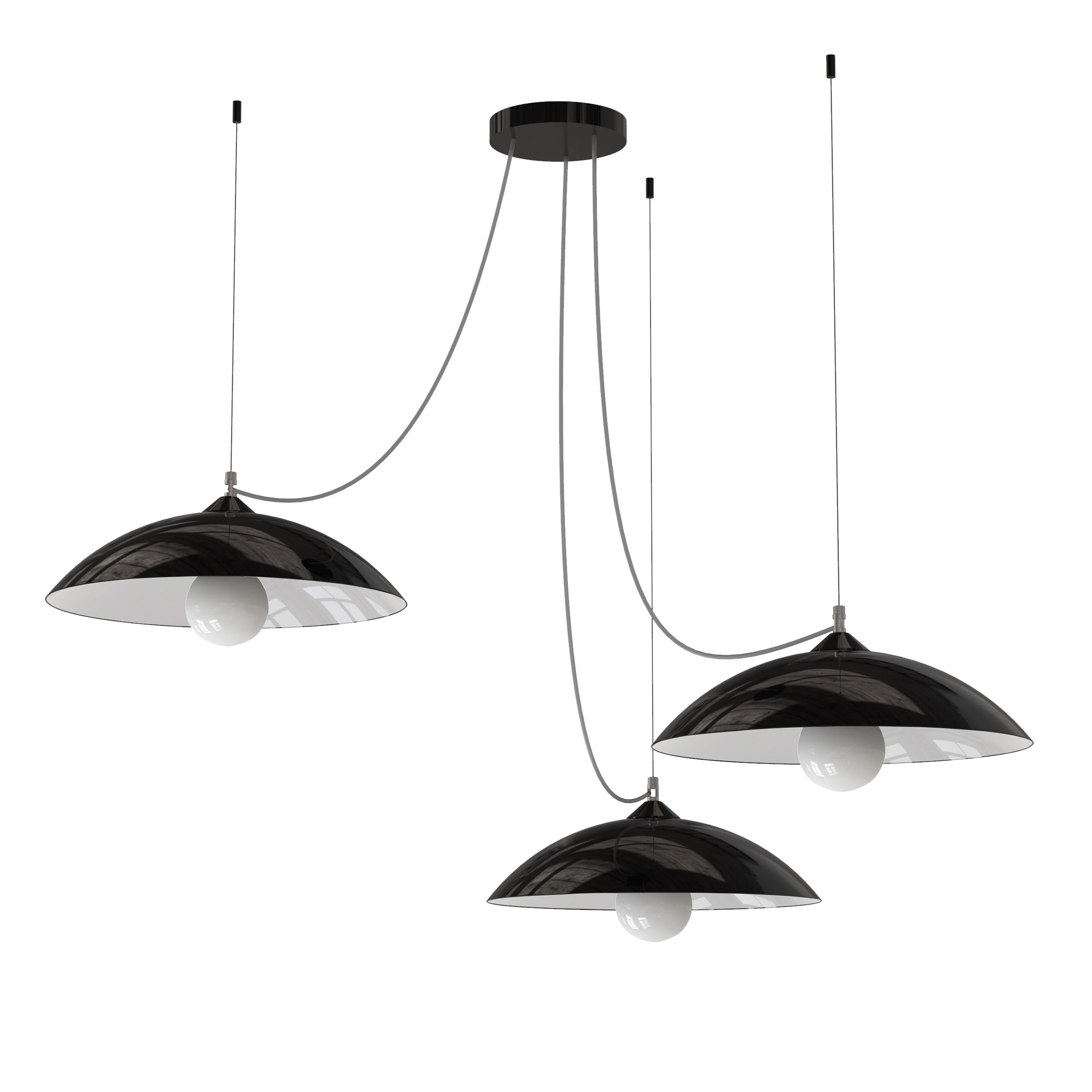 HÄNGELEUCHTE Dream X3 - Schwarz, Metall (40/40/9cm) - Lumicom
