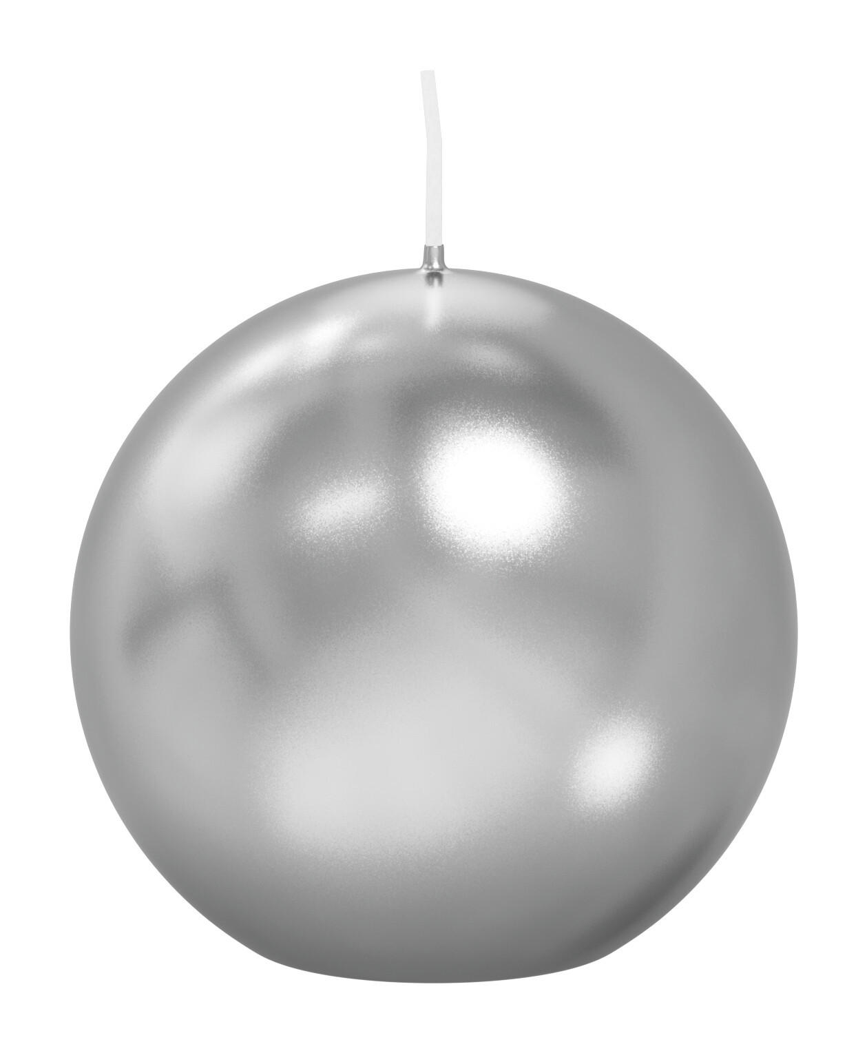 KUGELKERZEN Silber Ø 70 mm, 12 Stück - Silberfarben, Paraffin (7/7/7cm) - Wiedemann Kerzen