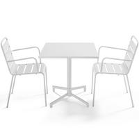 GARTENSET 3-tlg., Weiß - Weiß, Metall - Oviala