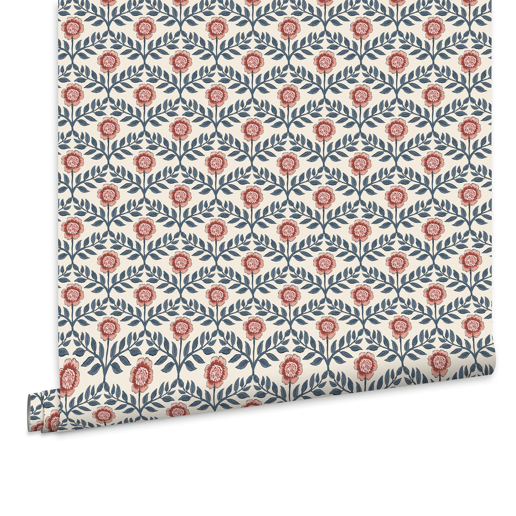 VLIESTAPETE Prächtige Blumen 1000x52cm - Blau/Weiß, Papier/Kunststoff (52/1000cm) - Joules