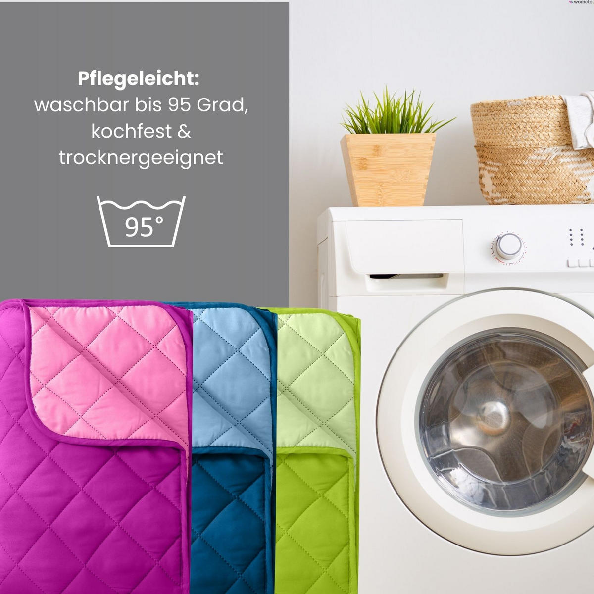 SOMMERBETT Camping lila 155/220 cm Steppbett im Wende-Design Duo-Color - Lila, Textil (155/220cm) - wometo