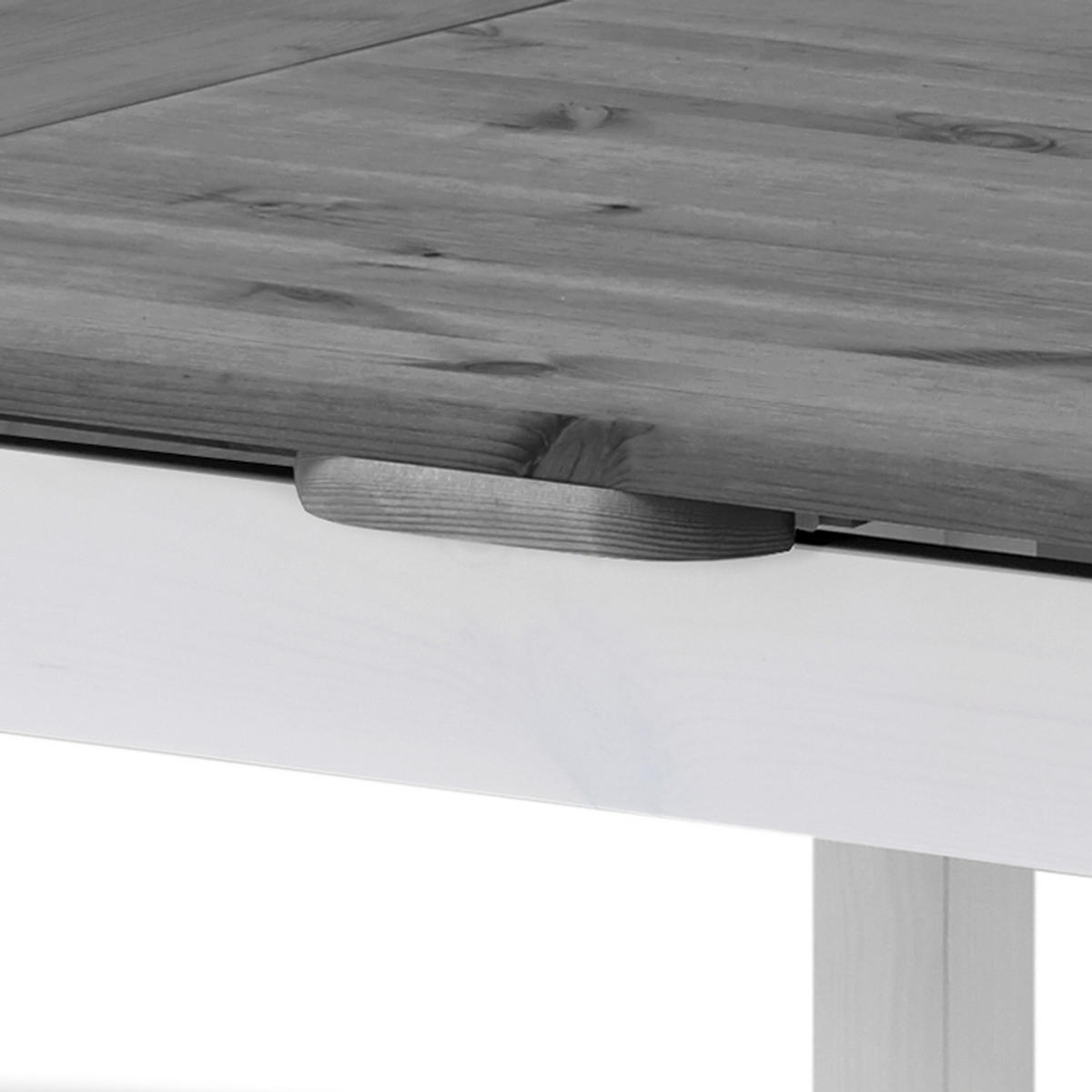 ESSGRUPPE - 5-teilig - Kiefer massiv - Weiß/Kieferfarben, Holz (77/77/74cm) - home24