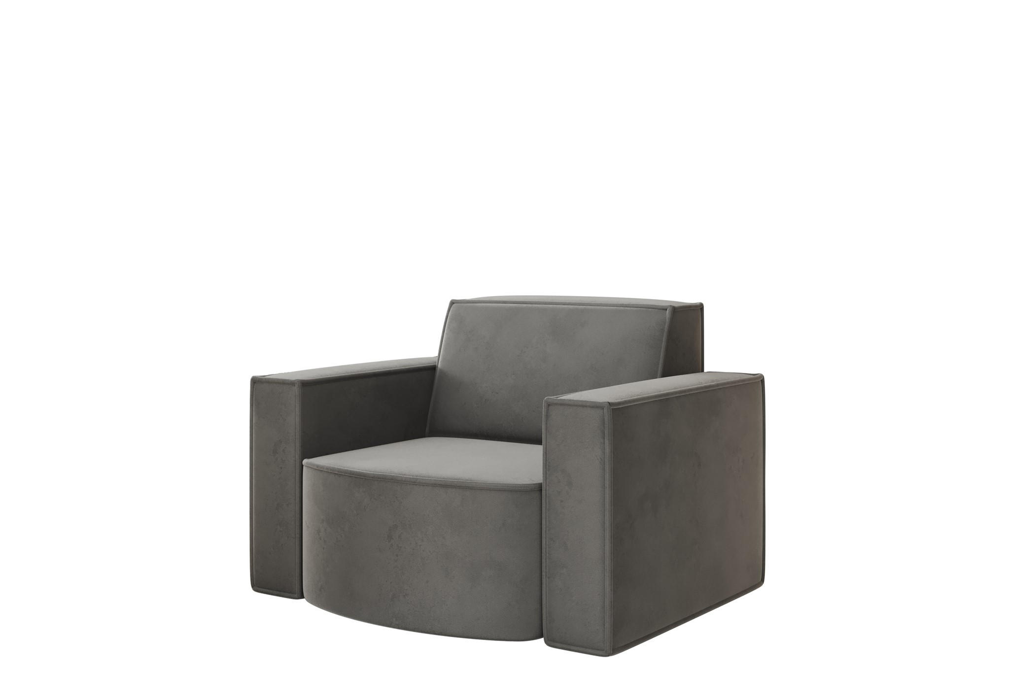 SESSEL Palma Opera Velvet - Anthrazit, Holzwerkstoff/Textil (98/74/89cm) - Fun Möbel