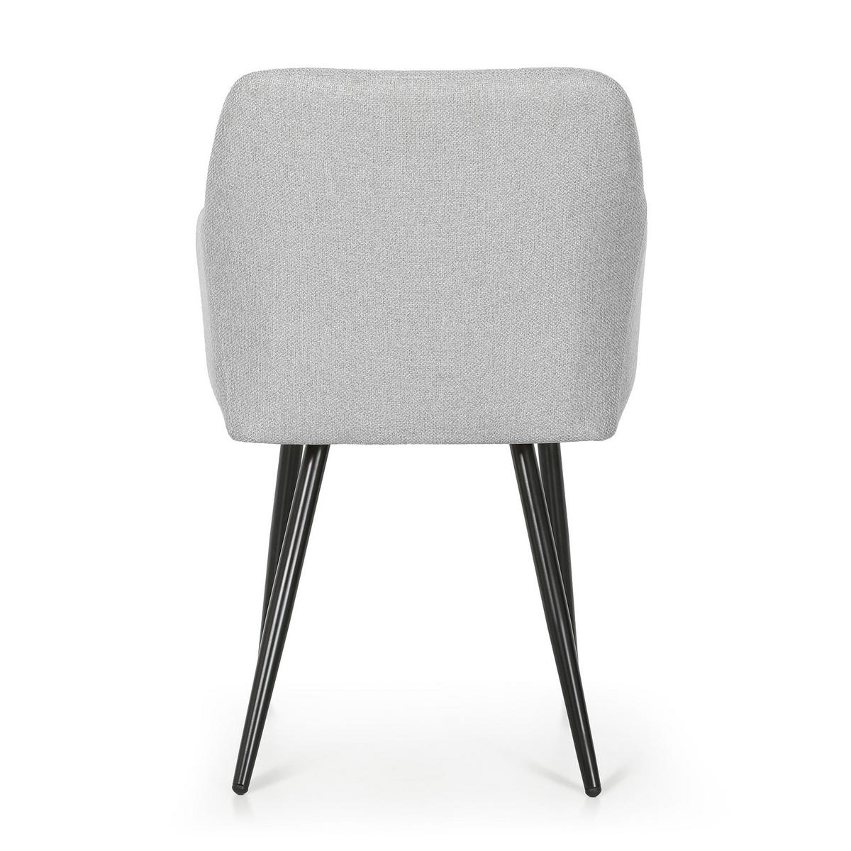 POLSTERSTUHL 6er Set, Metallbeine Hellgrau, Schwarz, X 54/82/58 - Hellgrau/Schwarz, Textil (54/82/58cm) - RAUMHIRSCH FURNITURE