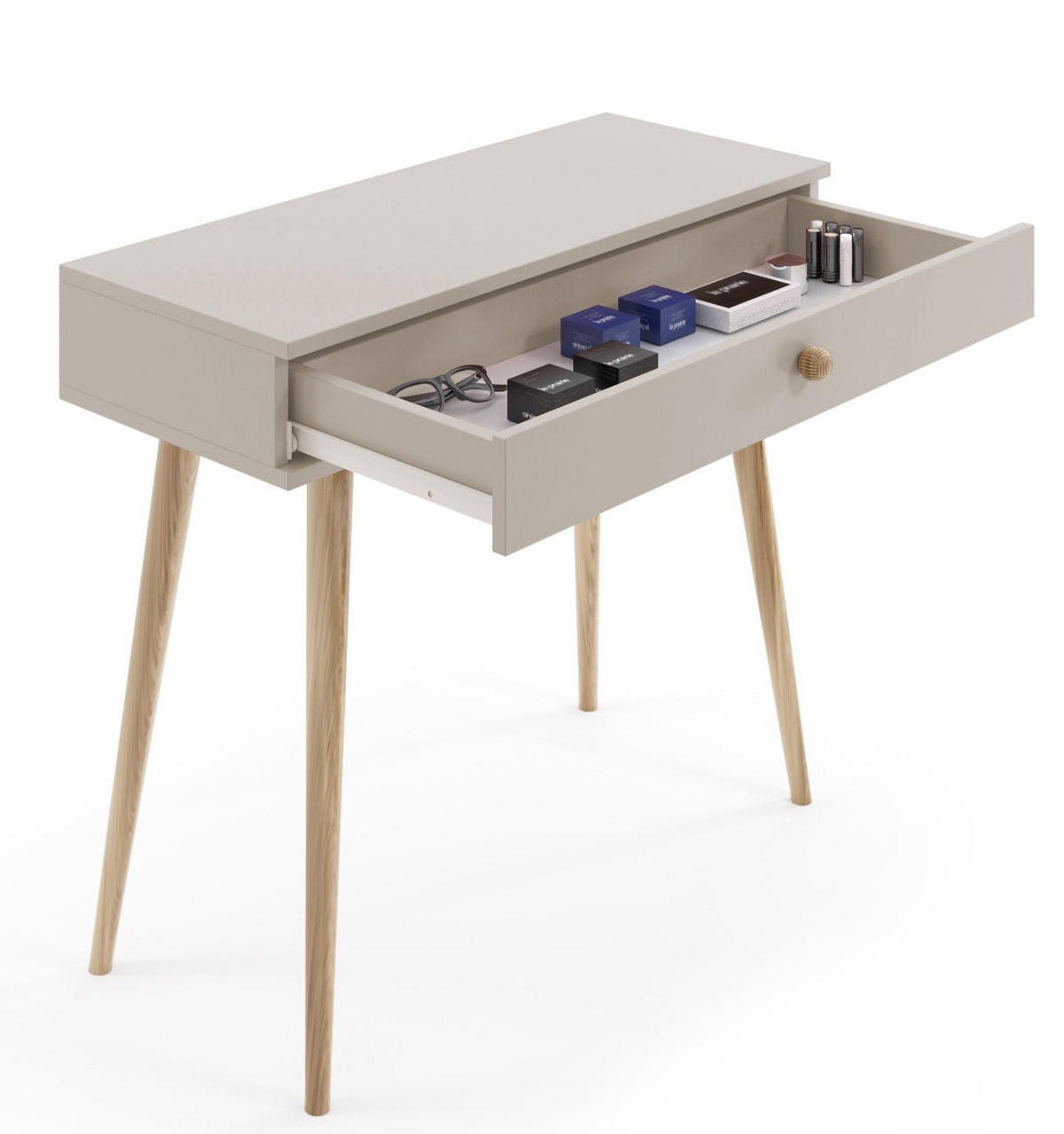 KONSOLE Kaschmir Boho Hohe Beine - Beige, Holzwerkstoff (1/90/80cm) - Sepro Meble