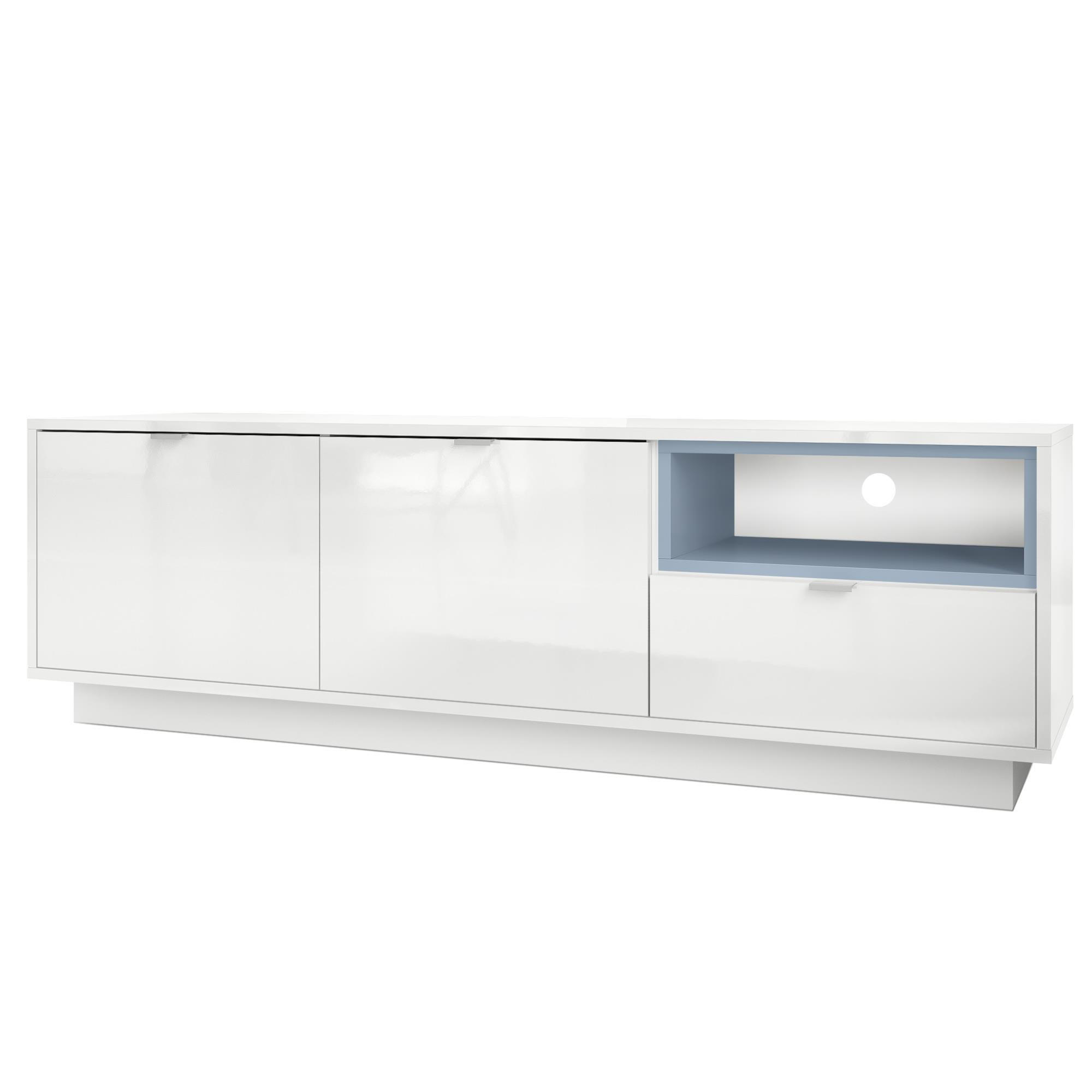 LOWBOARD Metro Einsatz in Denim matt - Pastellblau, Holzwerkstoff (153/48/38cm) - Vladon