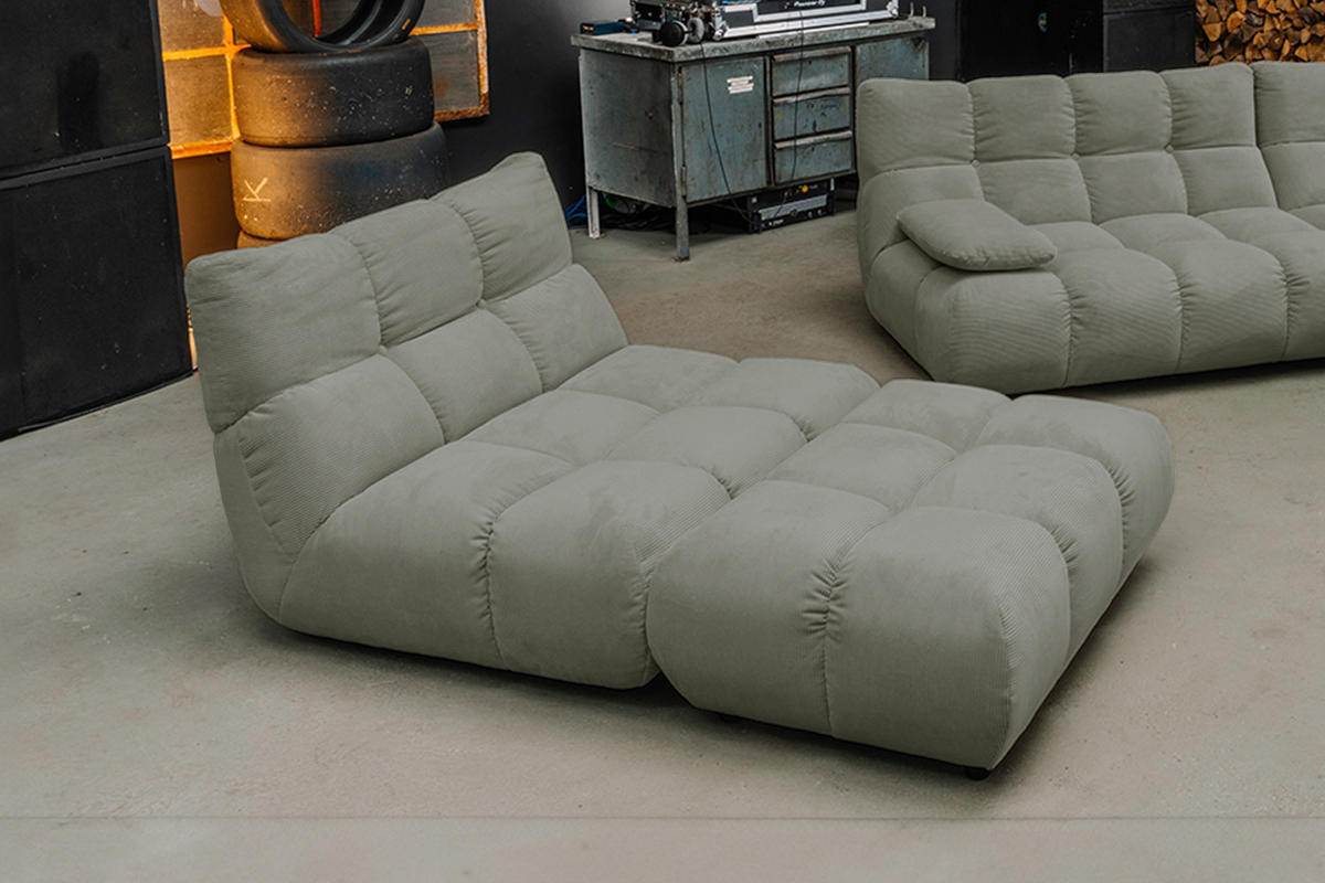 DREHSESSEL VIVIEN Grün Cord Drehbar (360°) - Schwarz/Olivgrün, Kunststoff/Textil (112/85/108cm) - KAWOLA