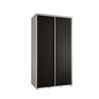 SCHWEBETÜRENSCHRANK 235,2/130/60 2-türig - Silberfarben/Schwarz, Holz/Metall (130/235/60cm) - Abiks Möbel