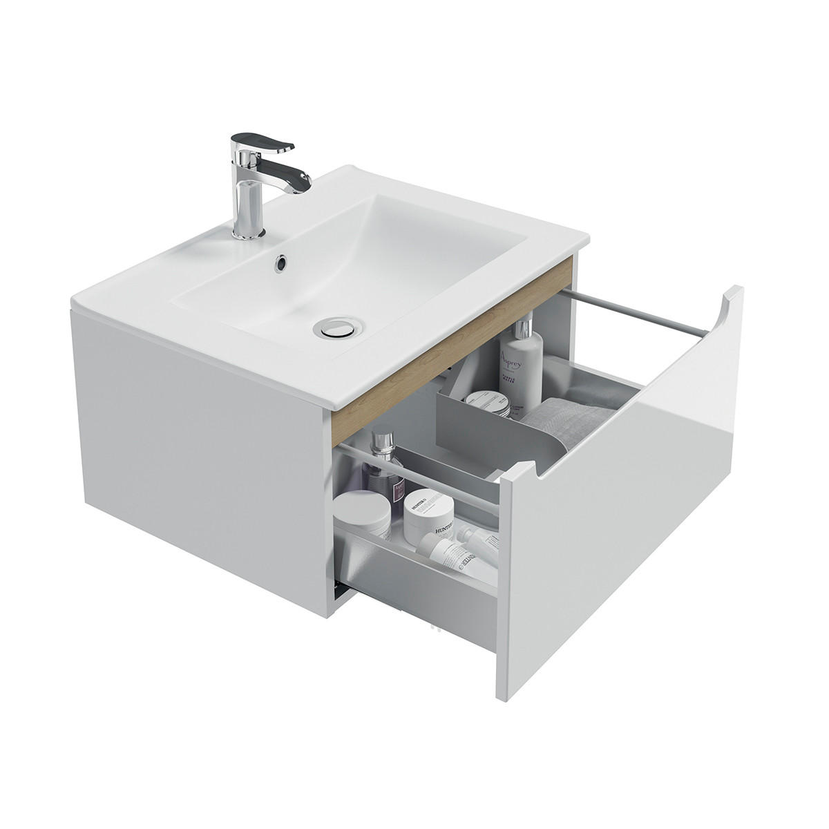 WASCHTISCH 60cm Livia Weiß - Weiß, Holzwerkstoff (60/32/46cm) - Petits-meubles