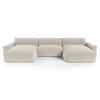 WOHNLANDSCHAFT Rastergewebe Beige 420cm - Beige, Textil (420/75/174cm) - Sia Home