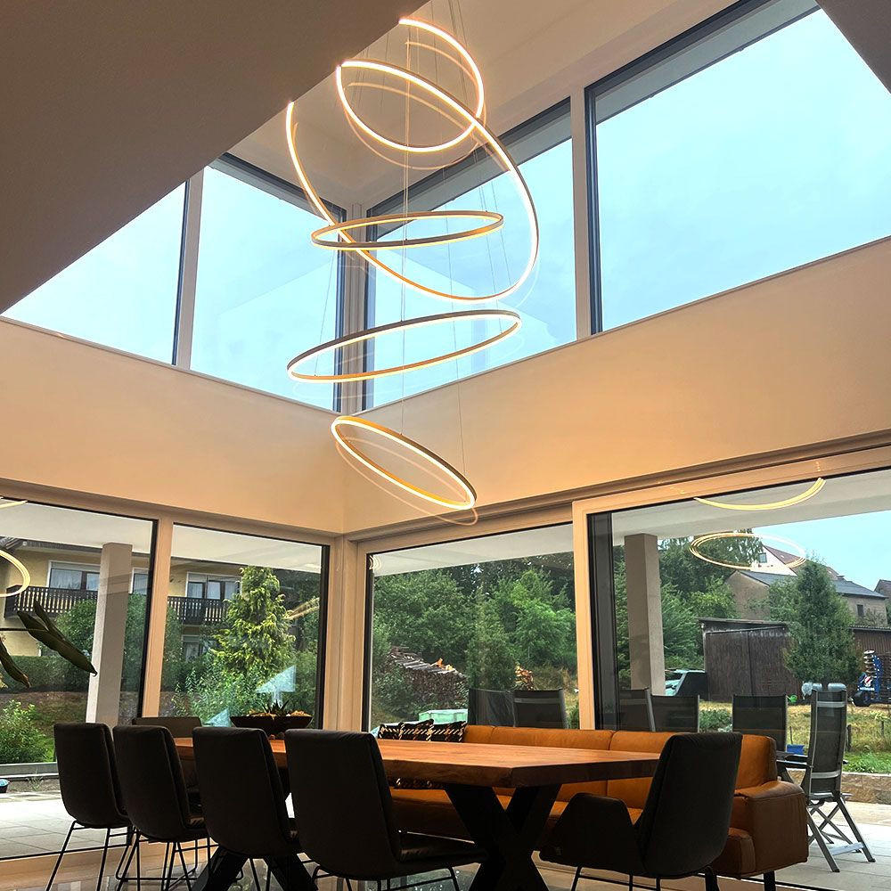 LED-HÄNGELAMPE Schwarz Ø 150cm - Schwarz, Metall (150/1.3/3.3cm) - s.luce