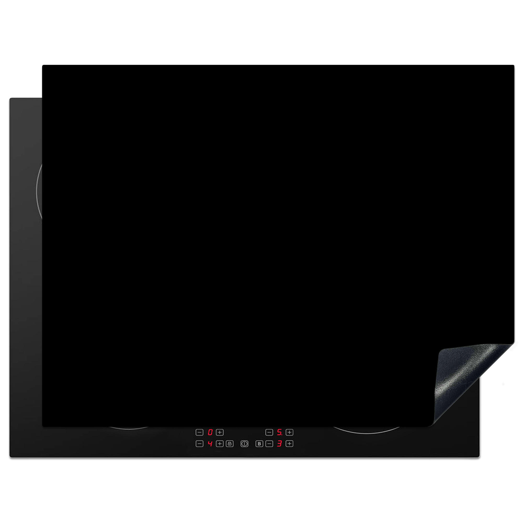 HERDABDECKPLATTE Schwarz - Einfarbig 77x59 cm - Schwarz, Kunststoff (77/0.2/59cm) - MuchoWow