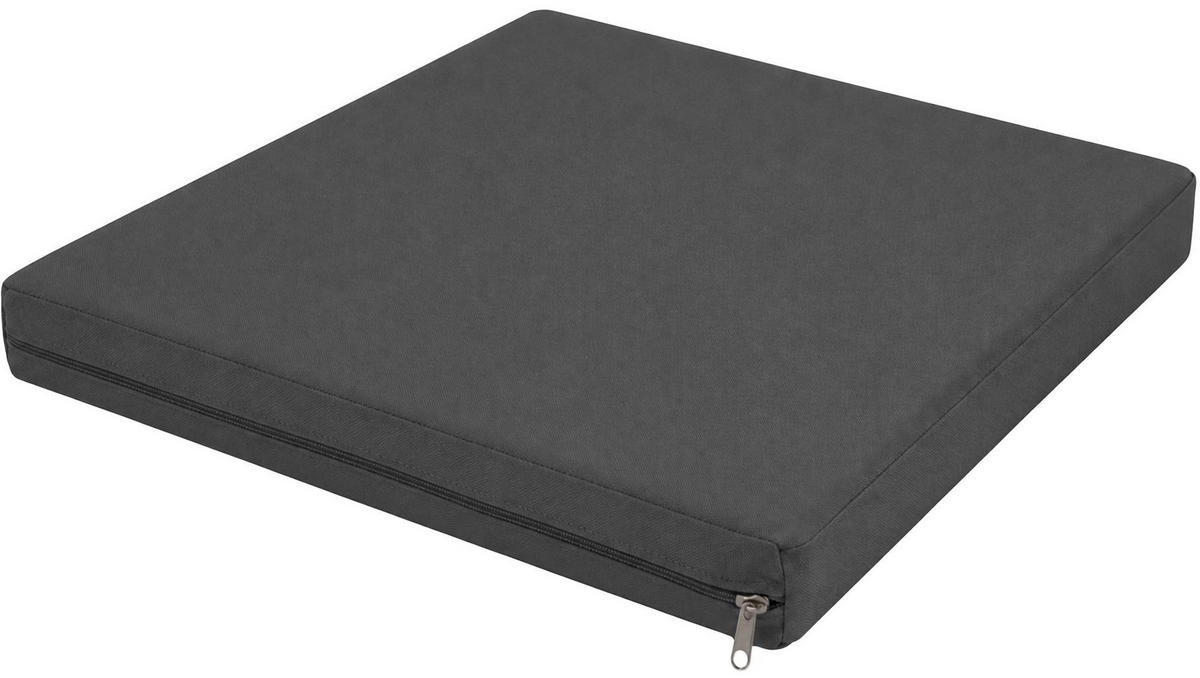 GARTENSTUHL eckig 50/50/5 cm Stoff Dunkelgrau - Dunkelgrau, Textil (50/5/50cm) - CLP