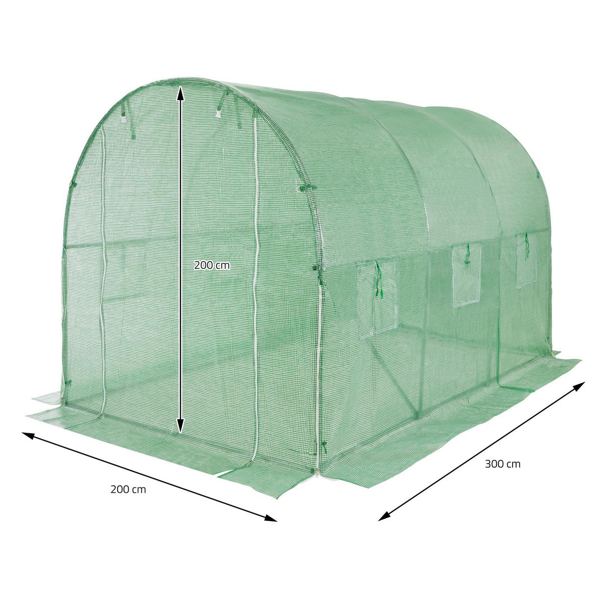 GEWÄCHSHAUS - Grün, Kunststoff (200/200/300cm)