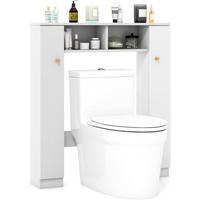 TOILETTENSCHRANK Bad Überbauschrank Weiß - Weiß, Holz (87.5/98/18cm) - COSTWAY